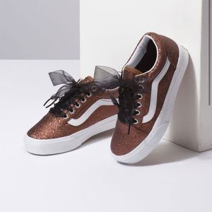 Vans old skool sparkle bronze shoes